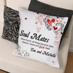 Soul Mates Hearts Throw Pillow